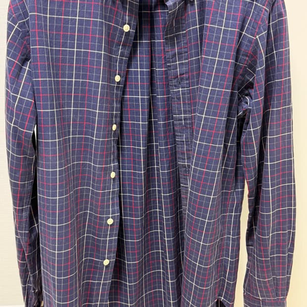 폴로 랄프로렌 체크 남방 긴팔 네이비