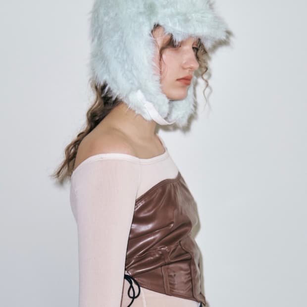 FLUFFY EARFLAP HAT IN MINT
