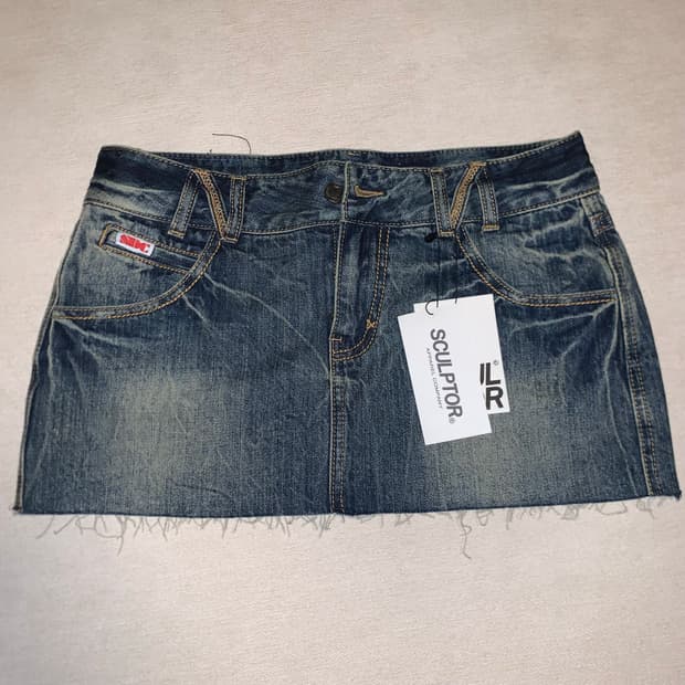 Vintage Micro Denim Skirt Brow