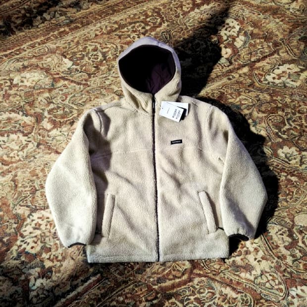 새제품L(105) 커버낫 리버시블 플리스 후리스 후드자켓 내츄럴 양면점퍼