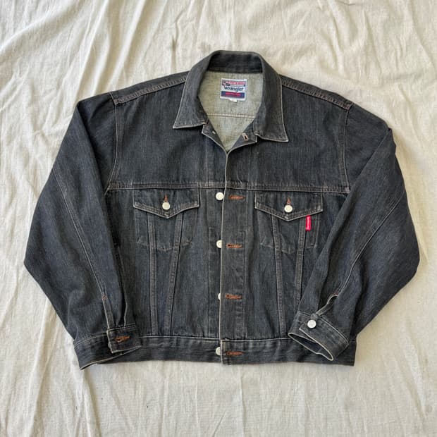 랭글러 90s 재팬 흑청 데님 자켓 XXL