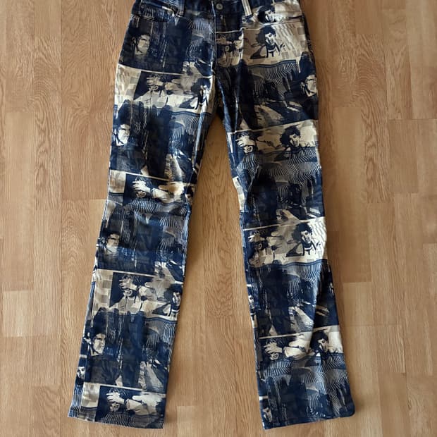 [S] 90s BA-TSU 아트 풀프린팅 팬츠