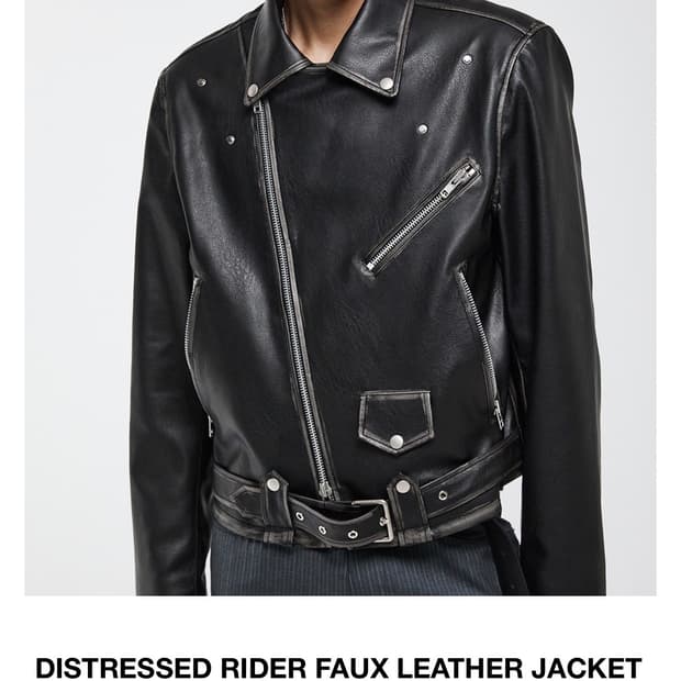 알렌느 디스트레스드 라이더 폭스 레더 재킷