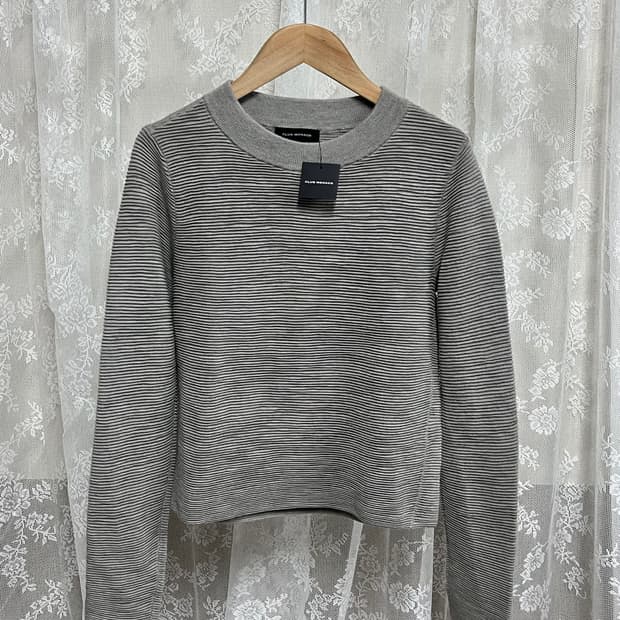 XS) 새상품 클럽모나코 울 니트 티셔츠 그레이