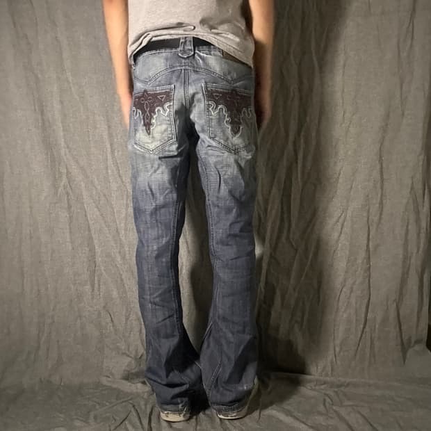 ANTIK DENIM 와이드 진청 데님팬츠