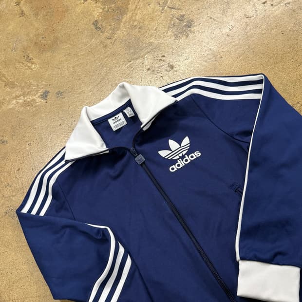 아디다스 네이비 화이트 베켄바우어 트랙탑 져지
