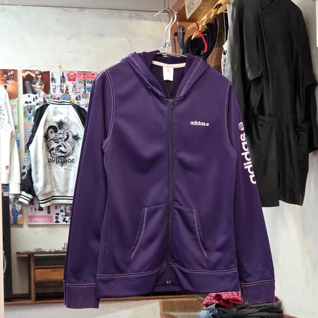 JPN 아디다스 네오 퍼플 후드집업