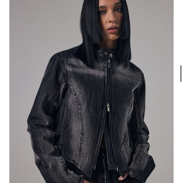 V-Shape Denim Biker Jacket