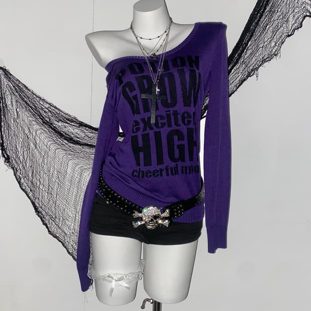 ꒰ঌ 나나 미사깔 펑크 니트 롱슬리브 ໒꒱