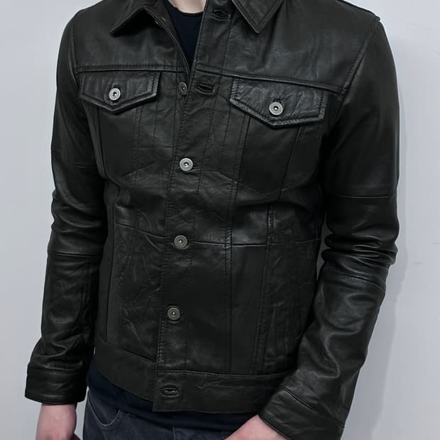 Roshell 램스킨 레더 셔츠 자켓