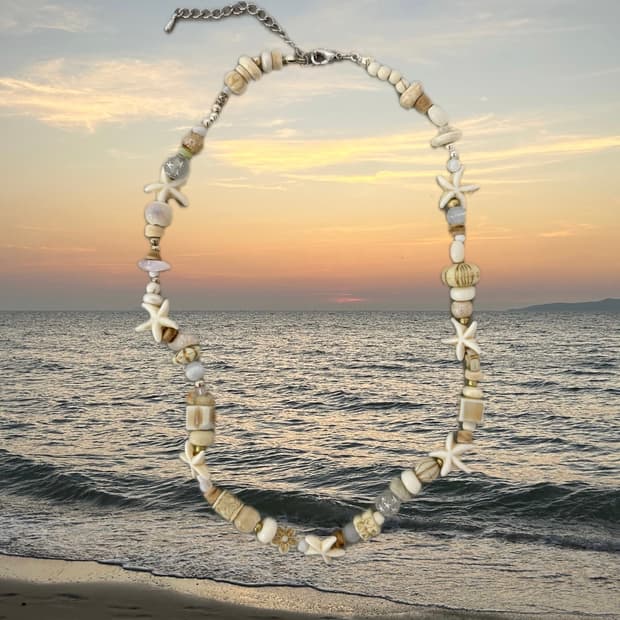 빈티지 비즈 해변 목걸이 / Ocean Postcard necklace