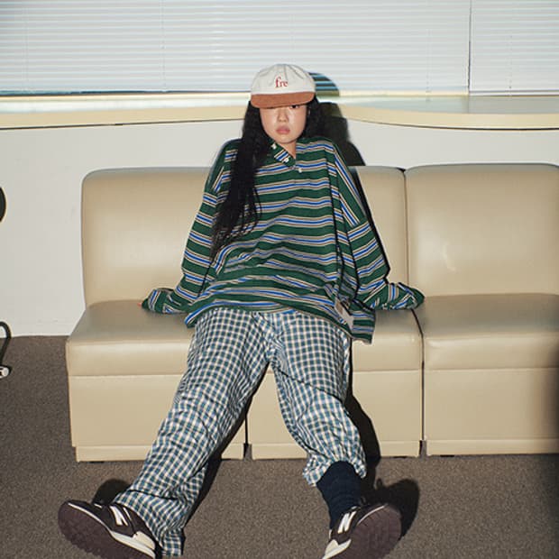 유일매물) 프레클 깅엄 파자마 팬츠