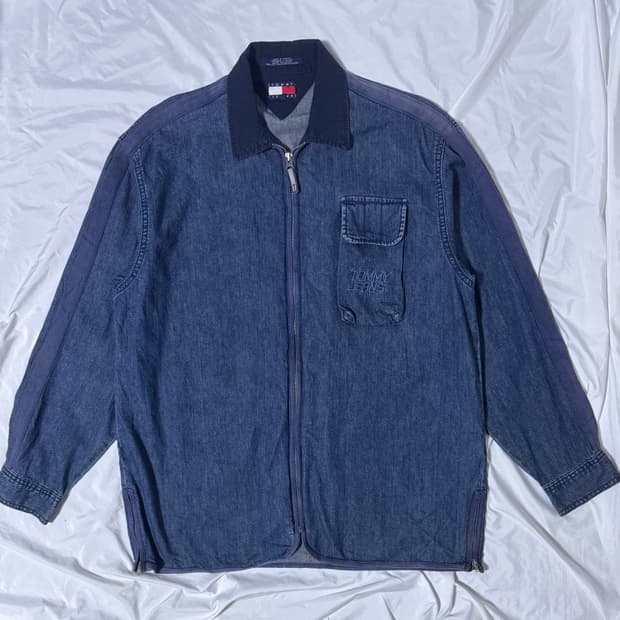 90s 타미 진스 집업 데님 자켓