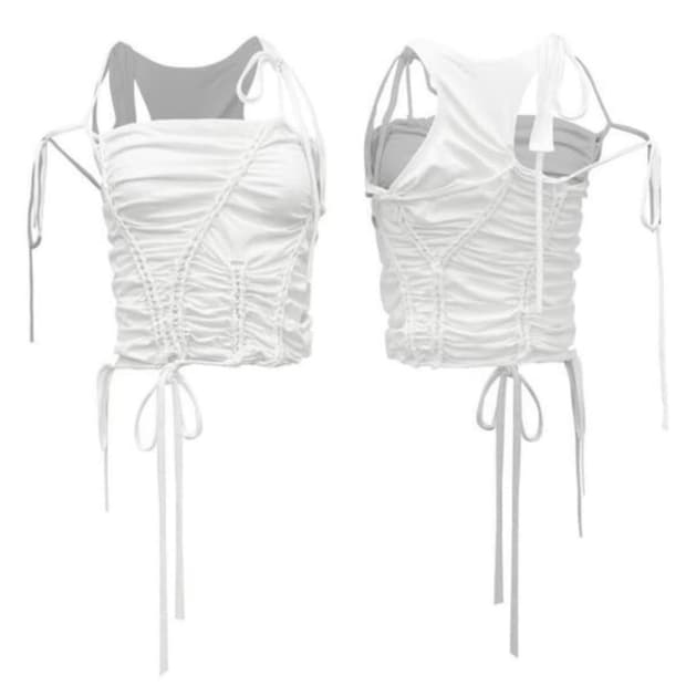 나체 braid drop sleeveless 드레이프 나시 화이트