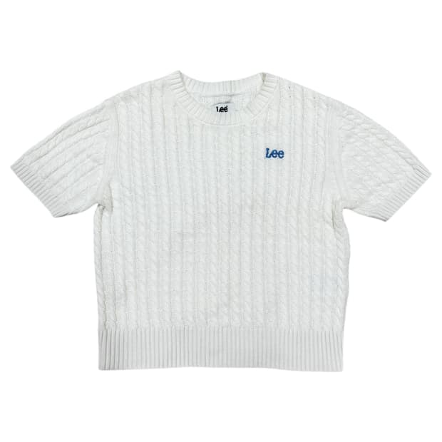 LEE 케이블 반팔 니트 화이트 M