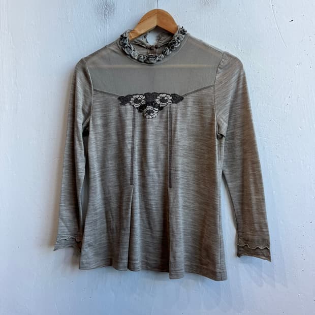Rossa 플라워 롱슬리브 탑 Made in JAPAN