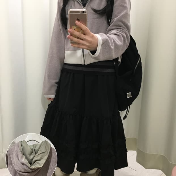 디젤 셔링 배색 후드집업