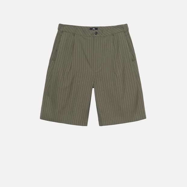 [30]스투시 볼륨 플리티드 쇼츠 올리브