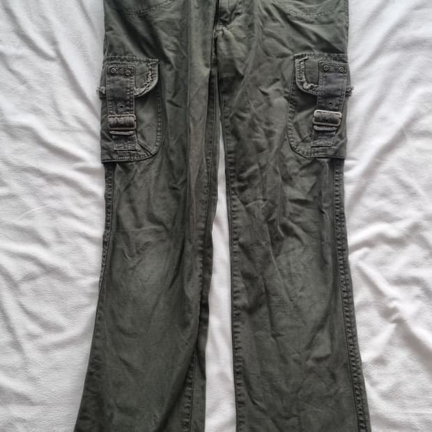 빈티지 y2k 카키 그런지 펑크 카고 팬츠