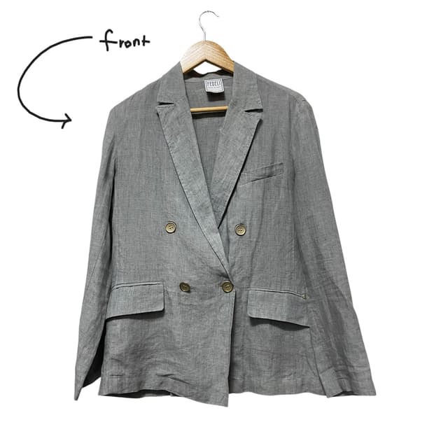 FEDELI 페델리 린넨 더블 버튼 블레이저 44