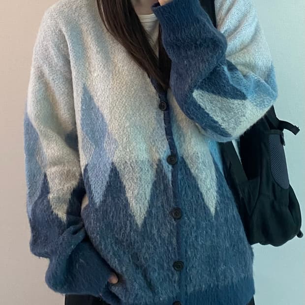 비슬로우 모헤어 니트 가디건