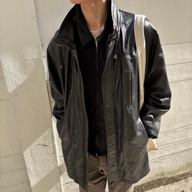 vtg toggle lambskin car coat