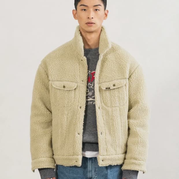 리 양털 무스탕