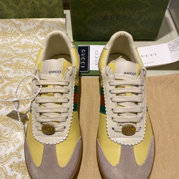 GUCCI G74 Web 시리즈 독일식 훈련용 슈즈, 로우 탑 디자인으로