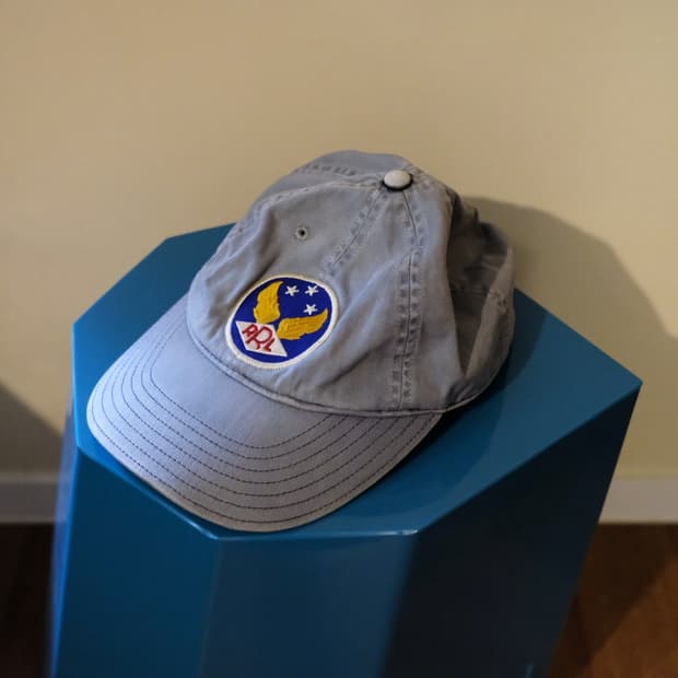 RRL 더블알엘 윙로고 트윌 볼캡 블루