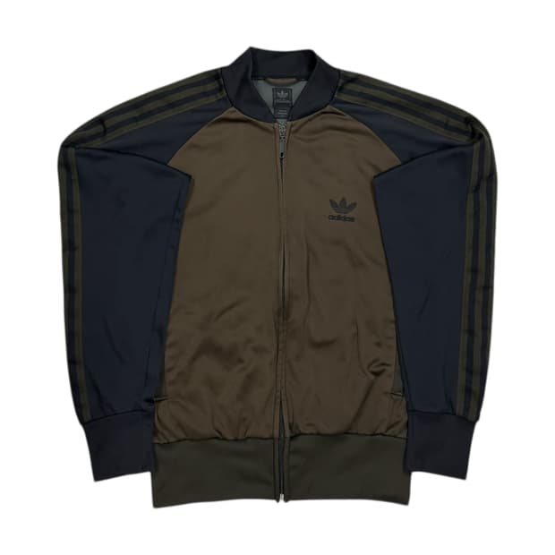 아디다스 빈티지 슈퍼스타 카키 브라운 배색 트랙탑 져지 자켓