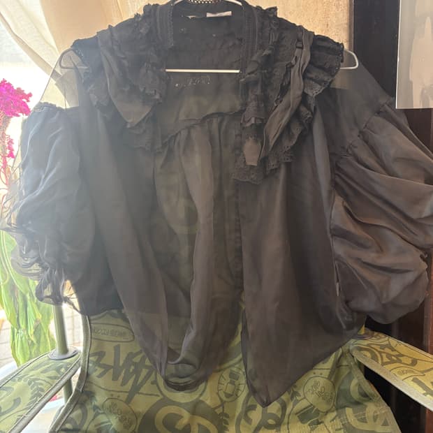 tao comme des garcons 06ss 시스루 러플 블라우스