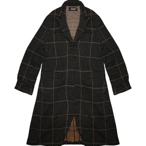 1 언더커버 19FW 니트 체크 싱글 롱코트