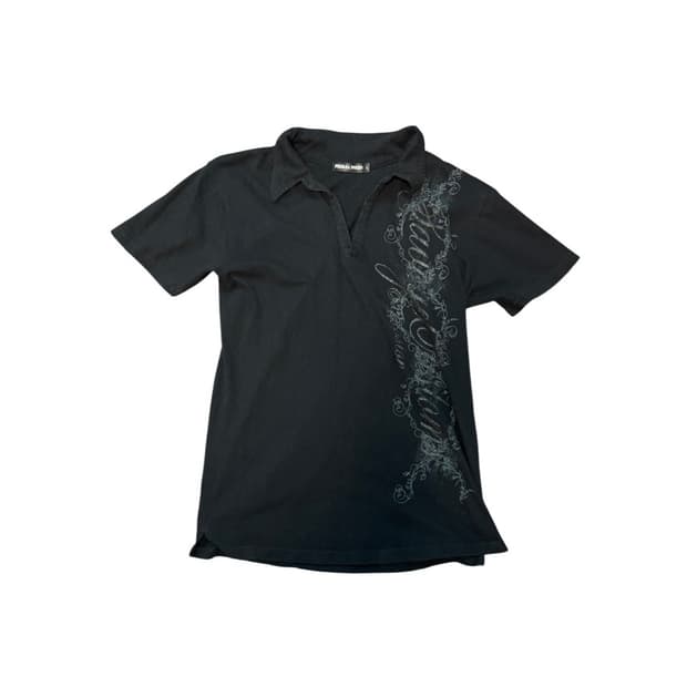 00s Style Printed Detail Black T-shirt