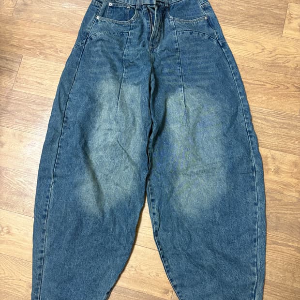 언아웃핏 빅벌룬 데님팬츠 연청(M)