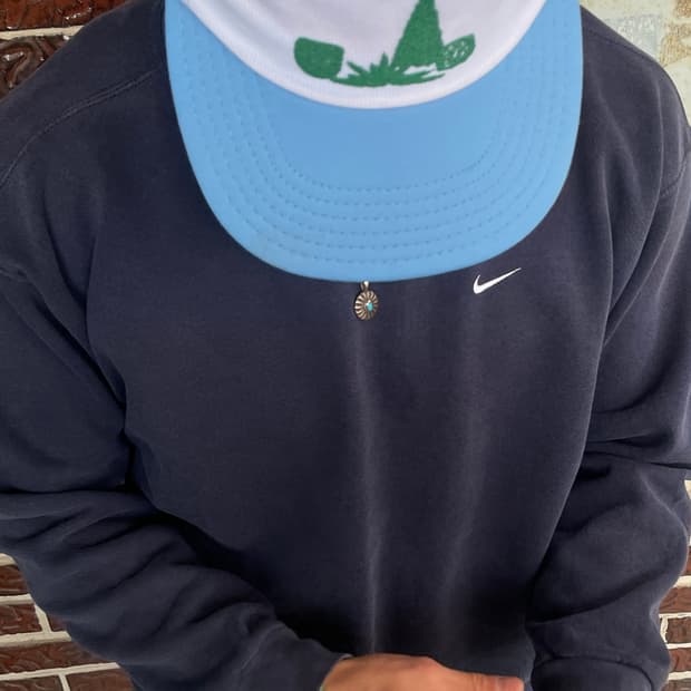 USA Made)90s Nike Swoosh Faded Navy