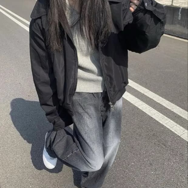 애니원모어 비스 카라 자켓