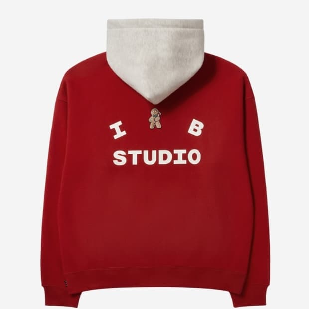 아이앱 스튜디오 24 크리스마스 후드 버건디 오트밀 M