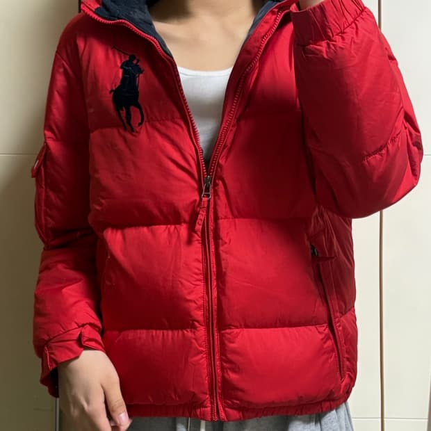 폴로 빅포니 패딩 레드