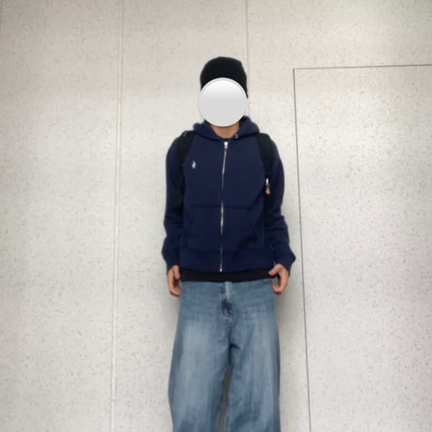 폴로 네이비 후드집업