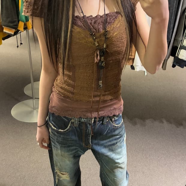 OS)Maison de therese vintage 레이스 슬리브리스