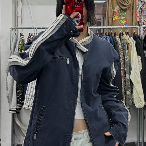 아르마니 익스체인지 사이드라인 코튼 바이커 자켓