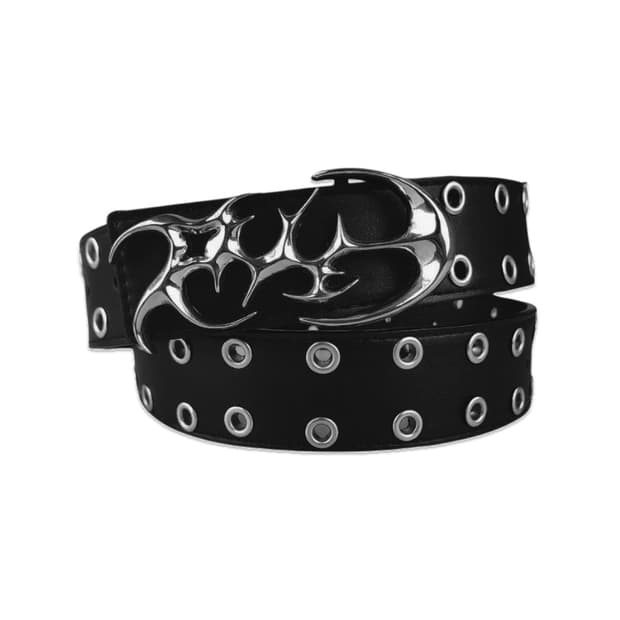 [Claw Buckle Belt] 블랙 아이렛 버클 벨트