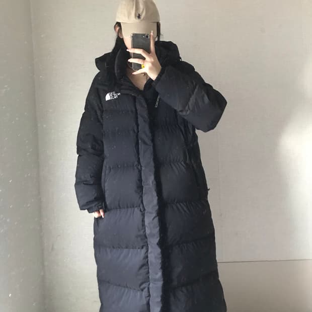 노페 블랙 롱패딩