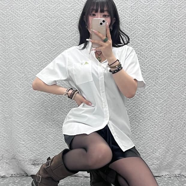 아디다스 빈티지 캐주얼 워크 반팔 셔츠 95 C11425