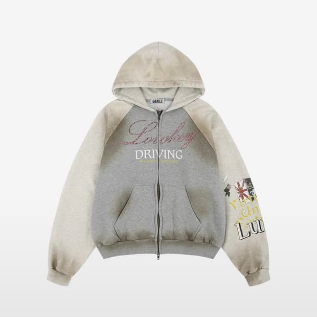 그레일즈 LOWKEY DIRTY ZIP HOODIE [OATMEAL]