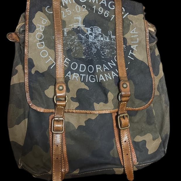CAMPOAGGI 캄포마찌 소가죽 캔버스 백팩
