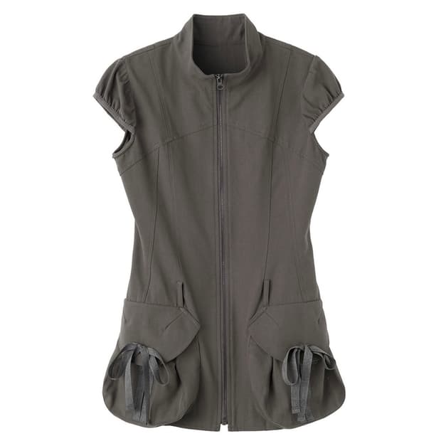 스컬프터 Cargo Zip-Up Dress Charcol 