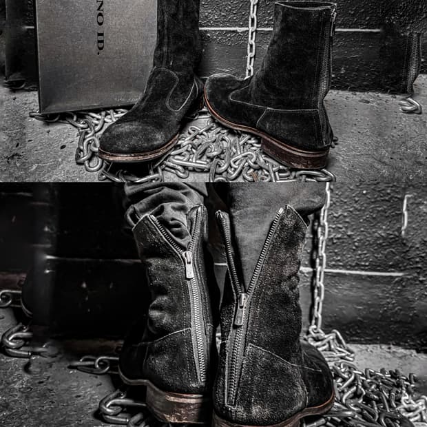 NO ID. – Black Suede Zip Boots