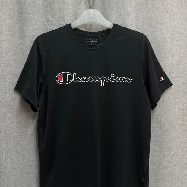[L] 챔피온 블랙 기능성 반팔티