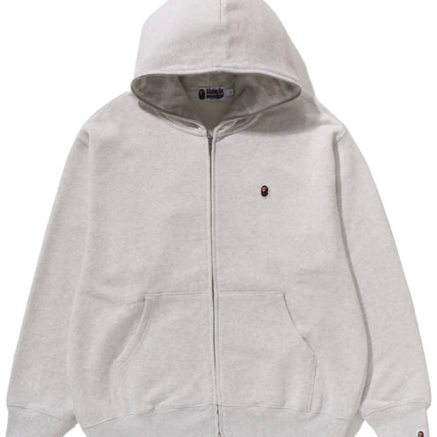 BAPE ONE POINT FULL ZIP HOODIE GRAY 2XL